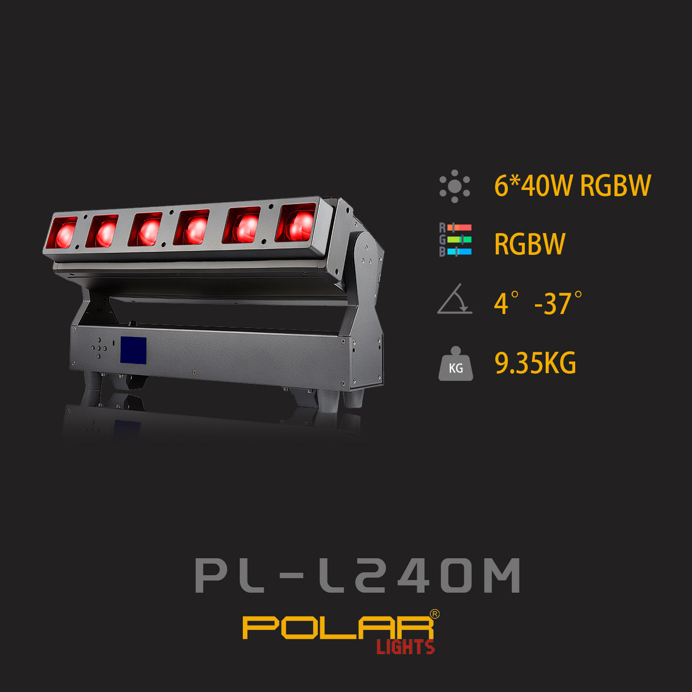 LED 6顆40W光束染色搖頭燈