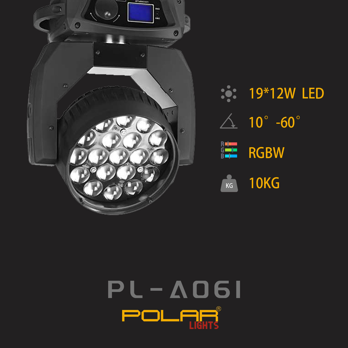LED19顆調焦搖頭燈